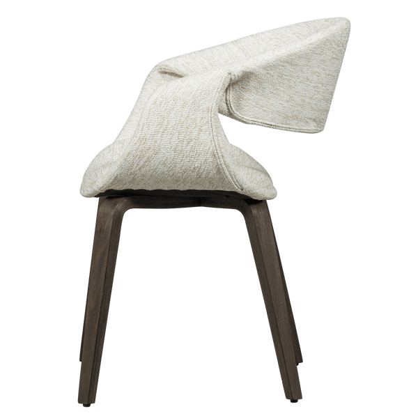 YOSSI EETKAMERSTOEL NATUREL MET HOUTEN POOT DONKERBRUIN (set of 2)