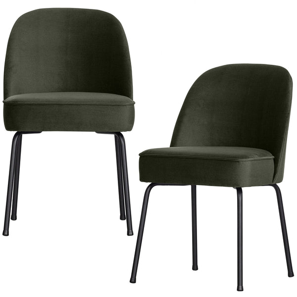 VOGUE EETKAMERSTOEL VELVET DONKERGROEN (set of 2)