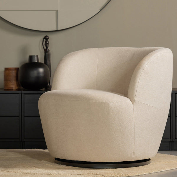 SERRA DRAAIFAUTEUIL GEWEVEN STOF OFF WHITE