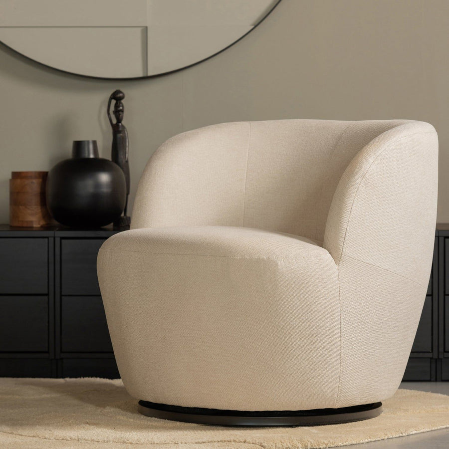 SERRA DRAAIFAUTEUIL GEWEVEN STOF OFF WHITE