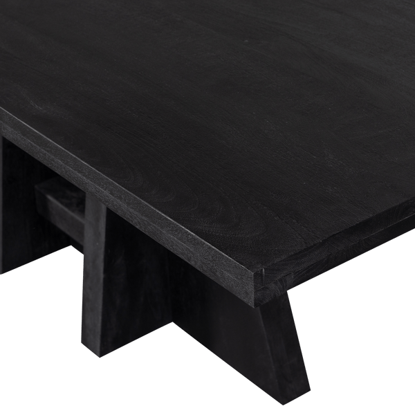 KEAN EETTAFEL MET MIDDENPOOT MANGO ZWART 220X100 CM
