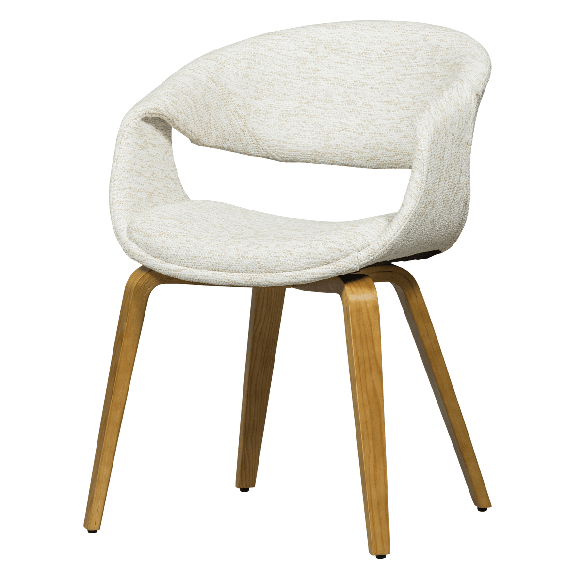 YOSSI EETKAMERSTOEL NATUREL MET HOUTEN POOT NATUREL (set of 2)