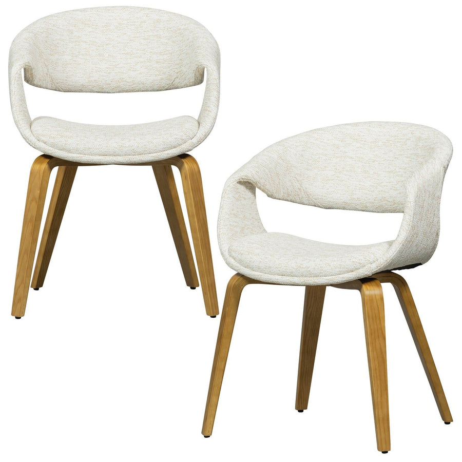 YOSSI EETKAMERSTOEL NATUREL MET HOUTEN POOT NATUREL (set of 2)