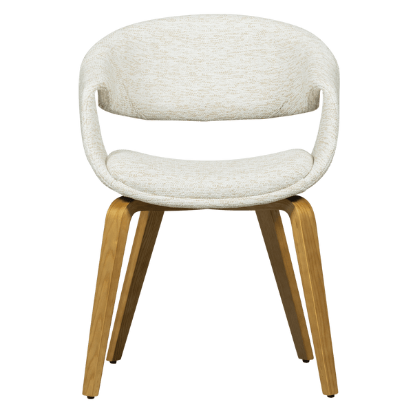 YOSSI EETKAMERSTOEL NATUREL MET HOUTEN POOT NATUREL (set of 2)