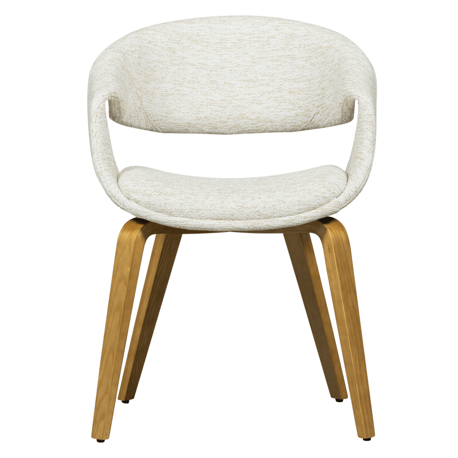 YOSSI EETKAMERSTOEL NATUREL MET HOUTEN POOT NATUREL (set of 2)