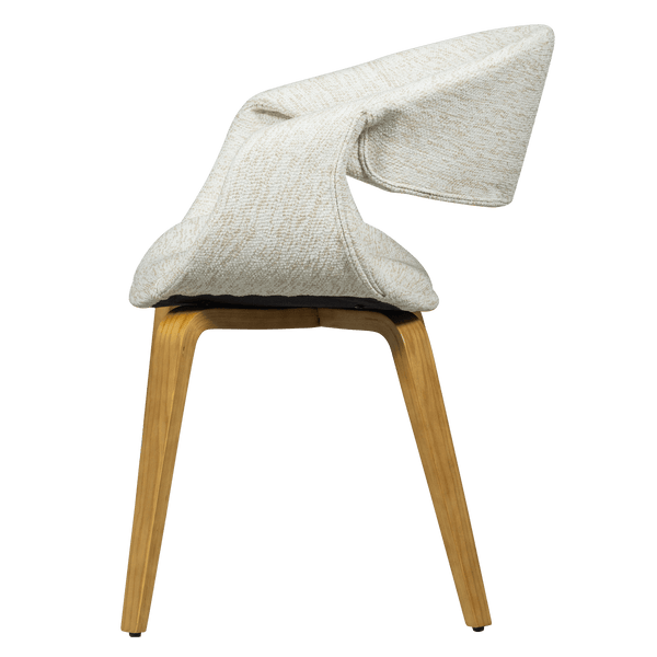 YOSSI EETKAMERSTOEL NATUREL MET HOUTEN POOT NATUREL (set of 2)