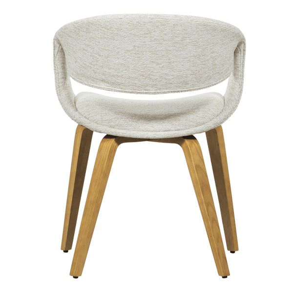 YOSSI EETKAMERSTOEL NATUREL MET HOUTEN POOT NATUREL (set of 2)