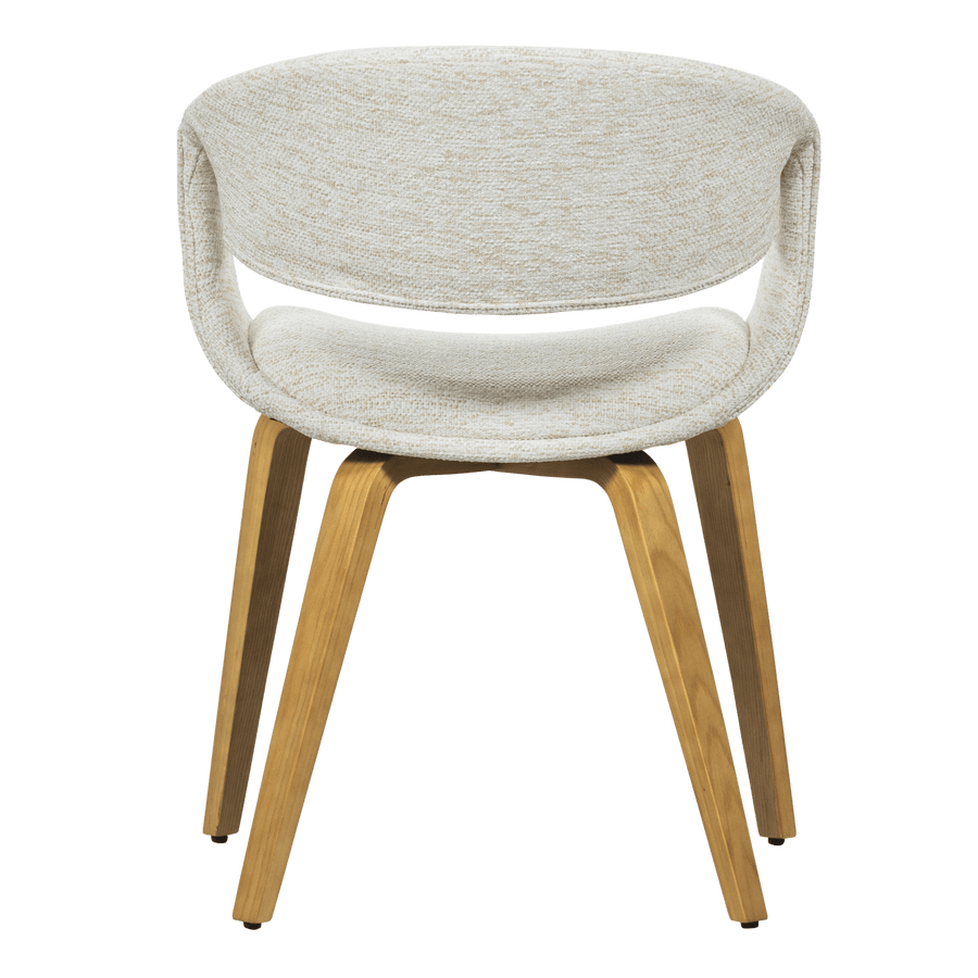 YOSSI EETKAMERSTOEL NATUREL MET HOUTEN POOT NATUREL (set of 2)