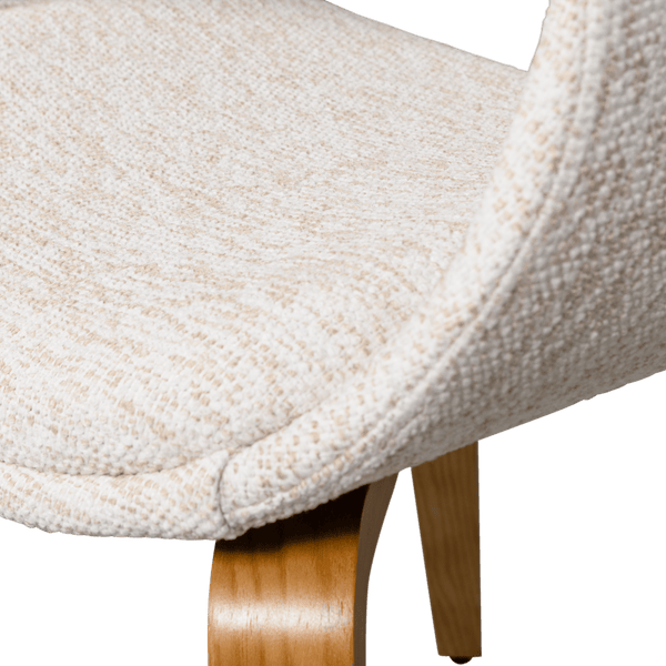 YOSSI EETKAMERSTOEL NATUREL MET HOUTEN POOT NATUREL (set of 2)