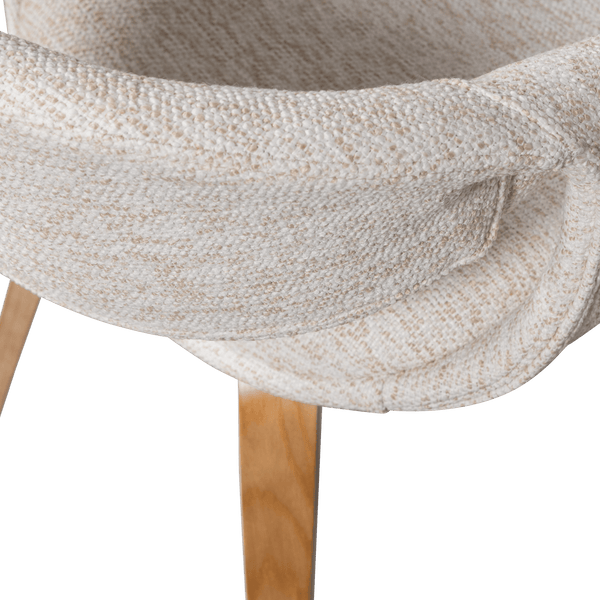 YOSSI EETKAMERSTOEL NATUREL MET HOUTEN POOT NATUREL (set of 2)