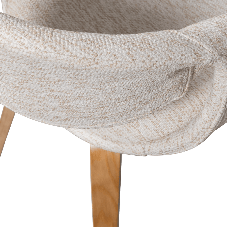 YOSSI EETKAMERSTOEL NATUREL MET HOUTEN POOT NATUREL (set of 2)