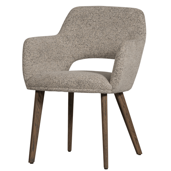 MURAT EETKAMERSTOEL NATUREL MET HOUTEN POOT BRUIN (set of 2)
