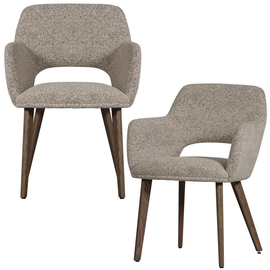 MURAT EETKAMERSTOEL NATUREL MET HOUTEN POOT BRUIN (set of 2)