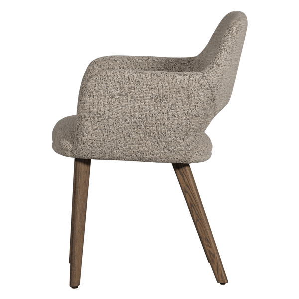 MURAT EETKAMERSTOEL NATUREL MET HOUTEN POOT BRUIN (set of 2)