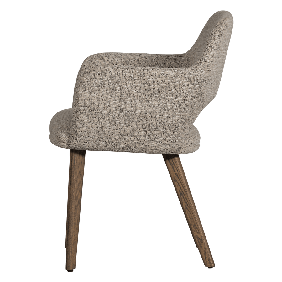 MURAT EETKAMERSTOEL NATUREL MET HOUTEN POOT BRUIN (set of 2)