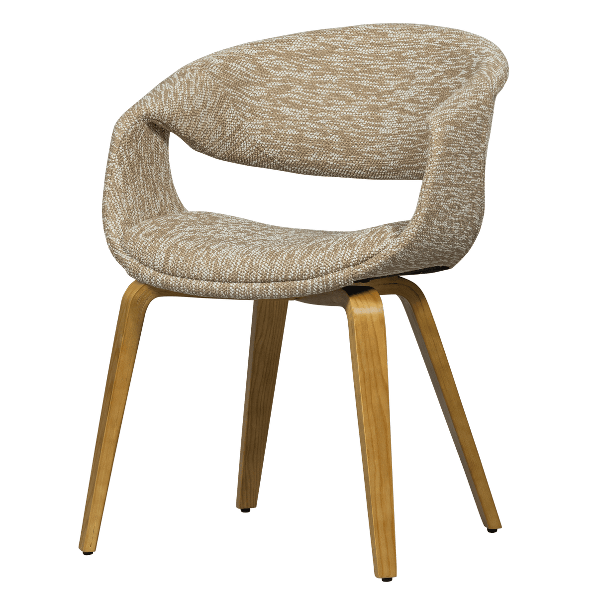 YOSSI EETKAMERSTOEL ZAND MET HOUTEN POOT NATUREL (set of 2)