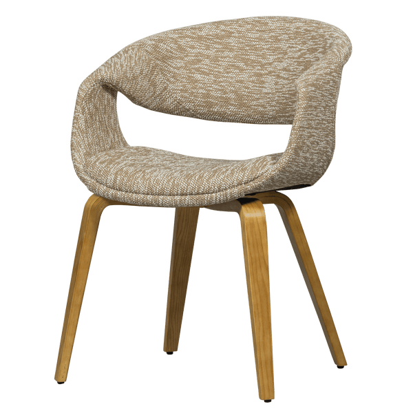 YOSSI EETKAMERSTOEL ZAND MET HOUTEN POOT NATUREL (set of 2)