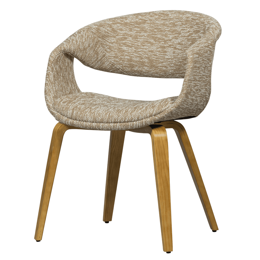 YOSSI EETKAMERSTOEL ZAND MET HOUTEN POOT NATUREL (set of 2)