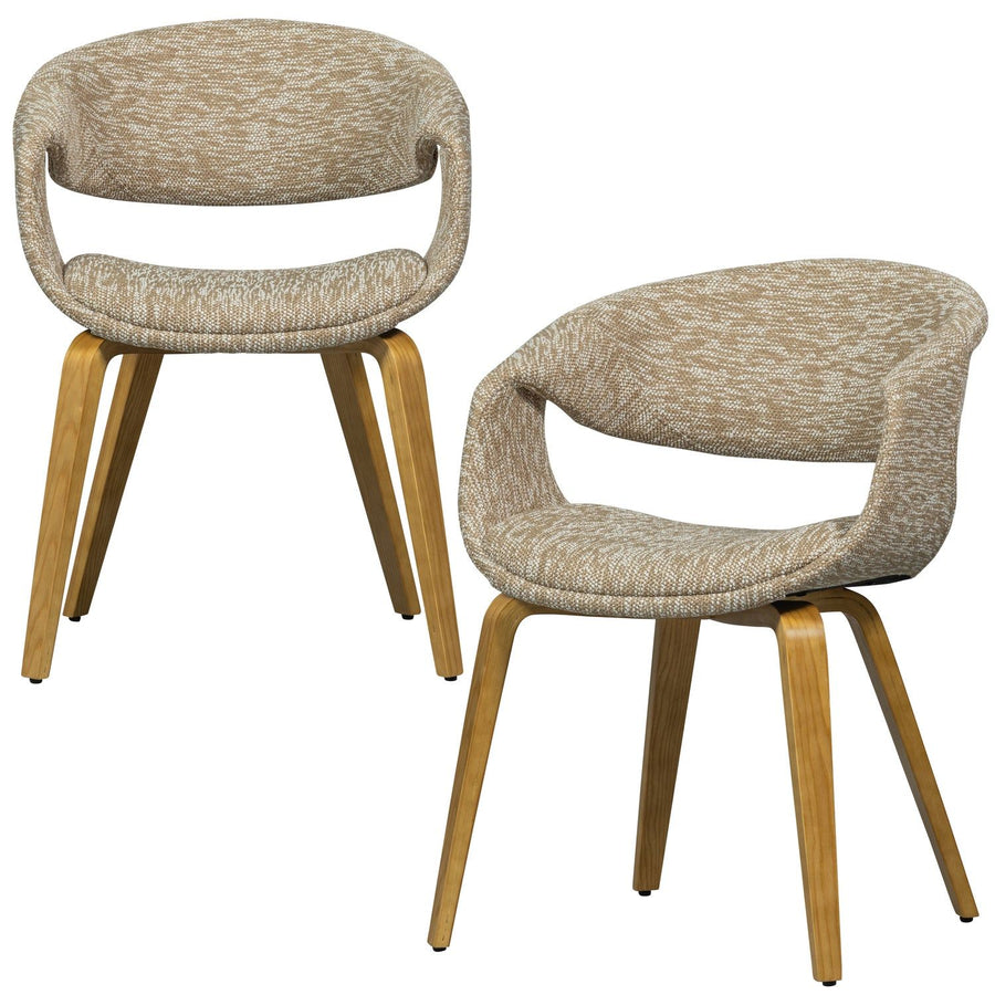 YOSSI EETKAMERSTOEL ZAND MET HOUTEN POOT NATUREL (set of 2)