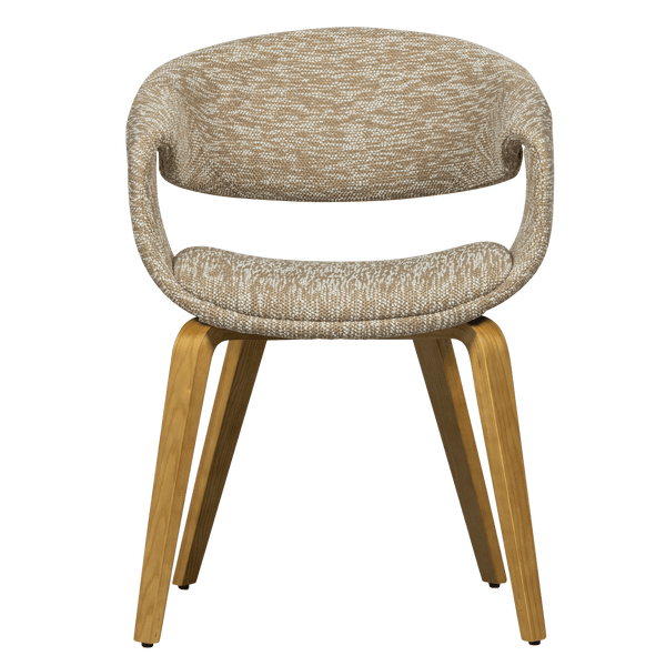 YOSSI EETKAMERSTOEL ZAND MET HOUTEN POOT NATUREL (set of 2)