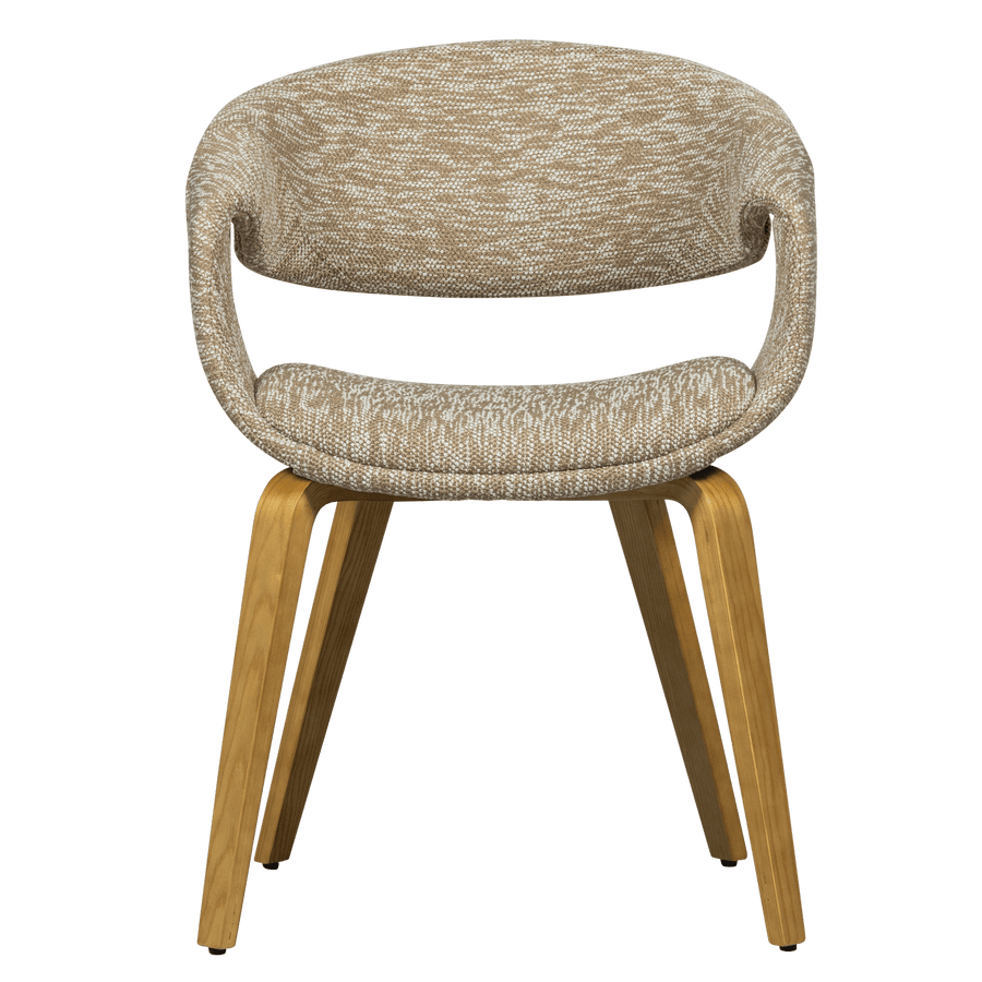 YOSSI EETKAMERSTOEL ZAND MET HOUTEN POOT NATUREL (set of 2)