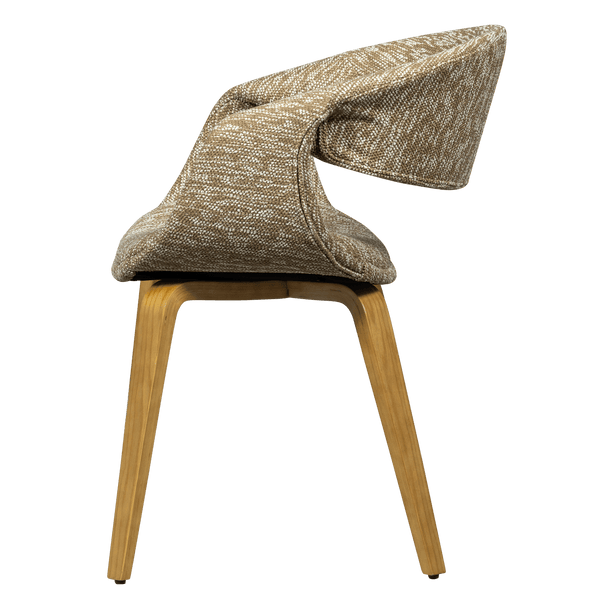 YOSSI EETKAMERSTOEL ZAND MET HOUTEN POOT NATUREL (set of 2)