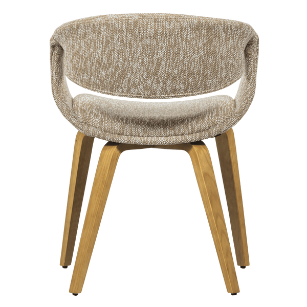 YOSSI EETKAMERSTOEL ZAND MET HOUTEN POOT NATUREL (set of 2)