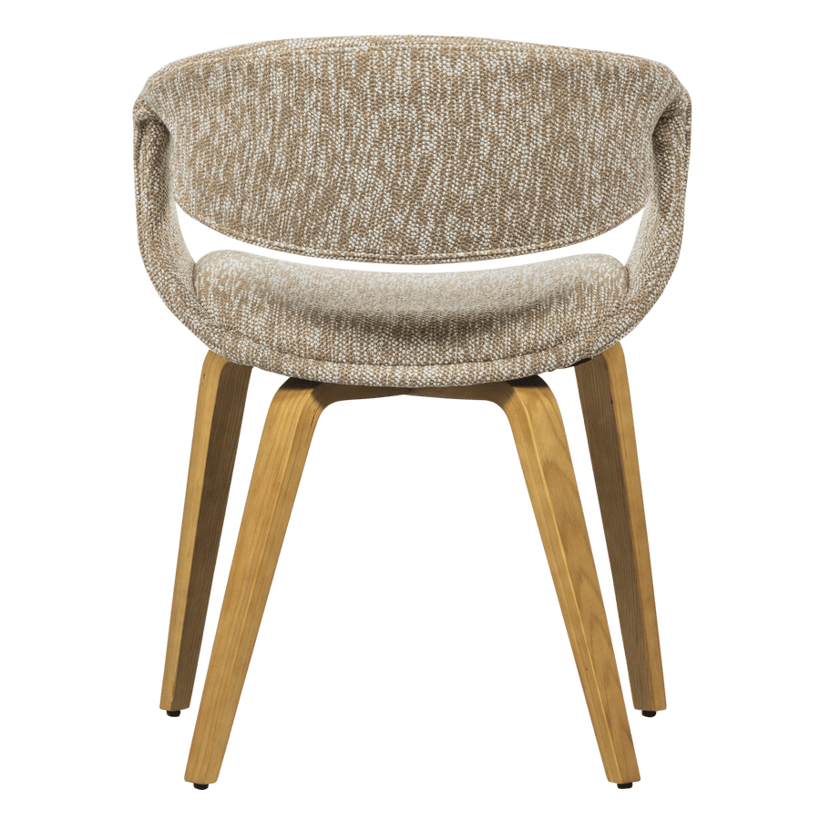 YOSSI EETKAMERSTOEL ZAND MET HOUTEN POOT NATUREL (set of 2)