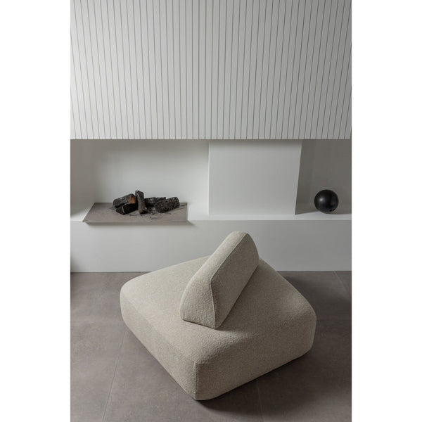 STERCK FAUTEUIL MET VERPLAATSBARE RUGLEUNING BOUCLE NATUREL