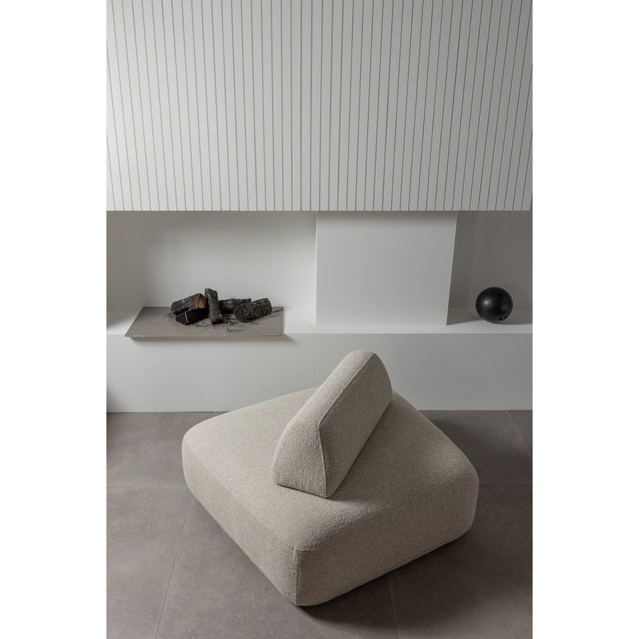 STERCK FAUTEUIL MET VERPLAATSBARE RUGLEUNING BOUCLE NATUREL