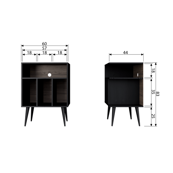 JAMES KASTJE ZWART/WALNOOT [fsc]