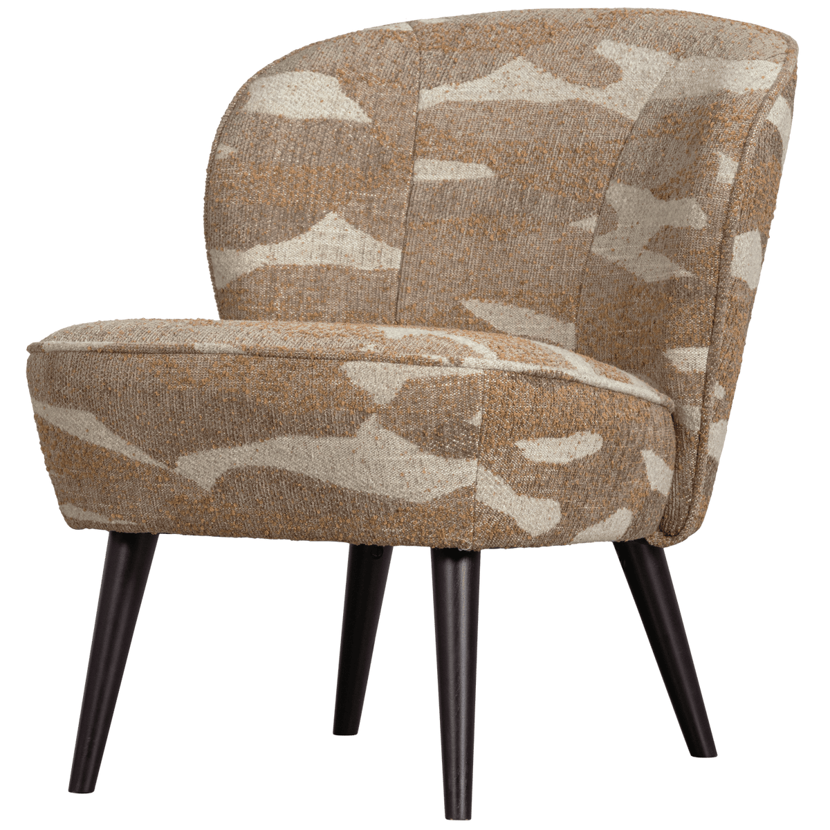 SARA FAUTEUIL GEWEVEN STOF CAMOUFLAGE DESSIN ZAND