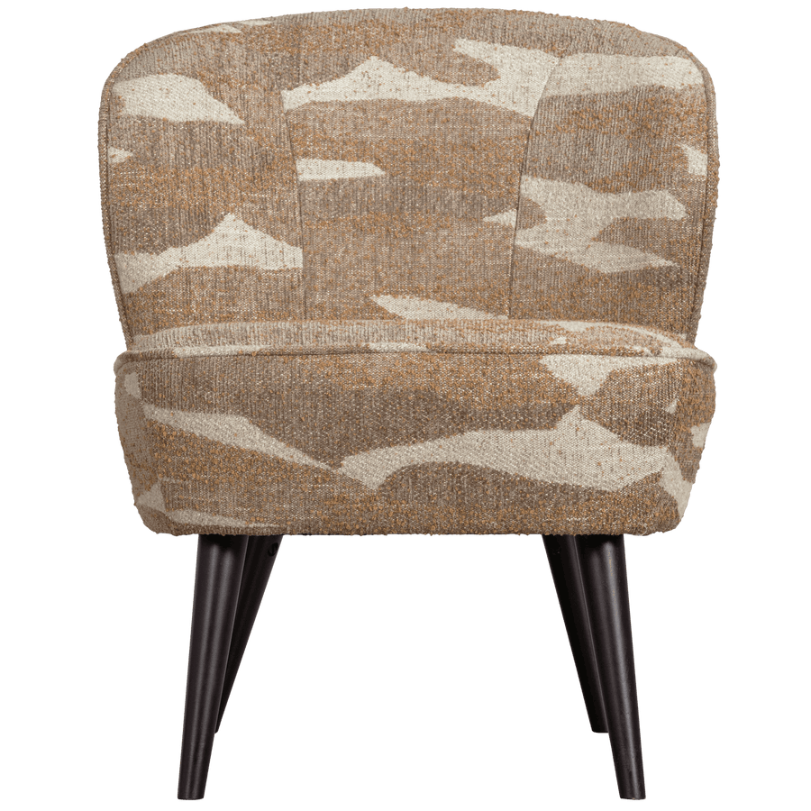 SARA FAUTEUIL GEWEVEN STOF CAMOUFLAGE DESSIN ZAND