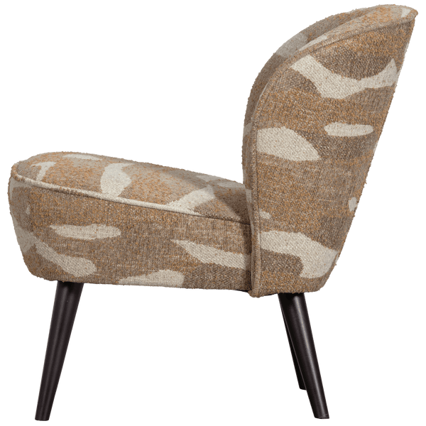 SARA FAUTEUIL GEWEVEN STOF CAMOUFLAGE DESSIN ZAND