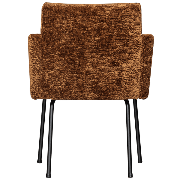 MOUNT EETKAMERSTOEL MET ARMLEUNING 3D CHENILLE MIDDENBRUIN (set of 2)