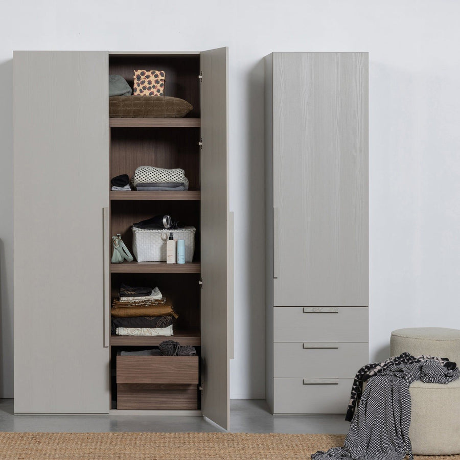 RENS 1-DEURS LEGKAST GREEP LANG NOTEN/PEBBLE GREY [fsc]