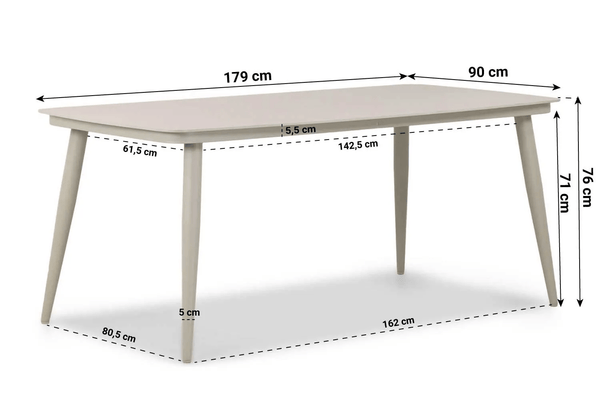 Diningset Faro/Coco Vienna 180 cm