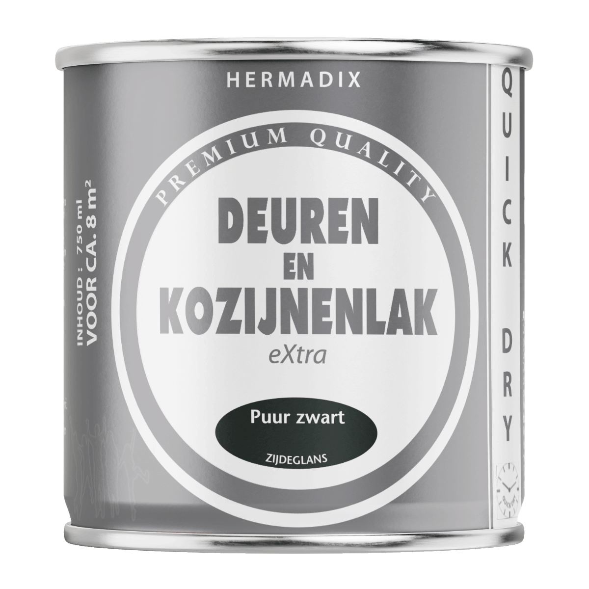 Hermadix deur en kozijnenl puurzwart 750 zijdeglans