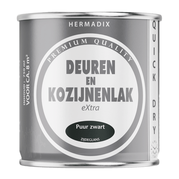 Hermadix deur en kozijnenl puurzwart 750 zijdeglans