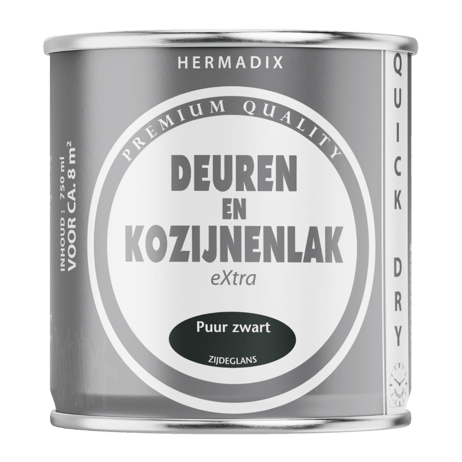 Hermadix deur en kozijnenl puurzwart 750 zijdeglans