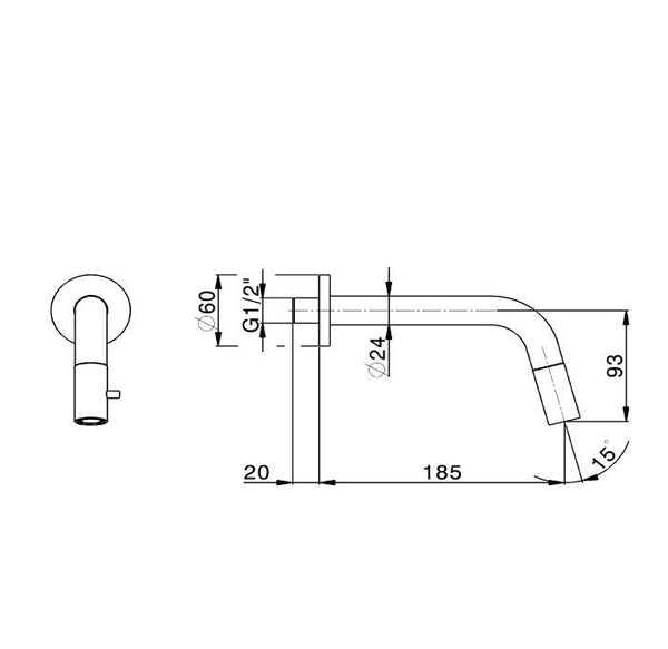 Fonteinkraan Duero Plus - inbouw fonteinkraan inox