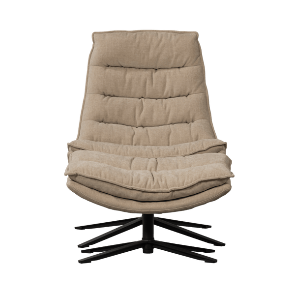 KUBE DRAAIFAUTEUIL MET HOCKER NATUREL