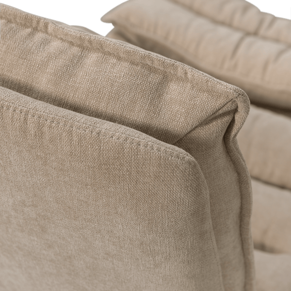 KUBE DRAAIFAUTEUIL MET HOCKER NATUREL