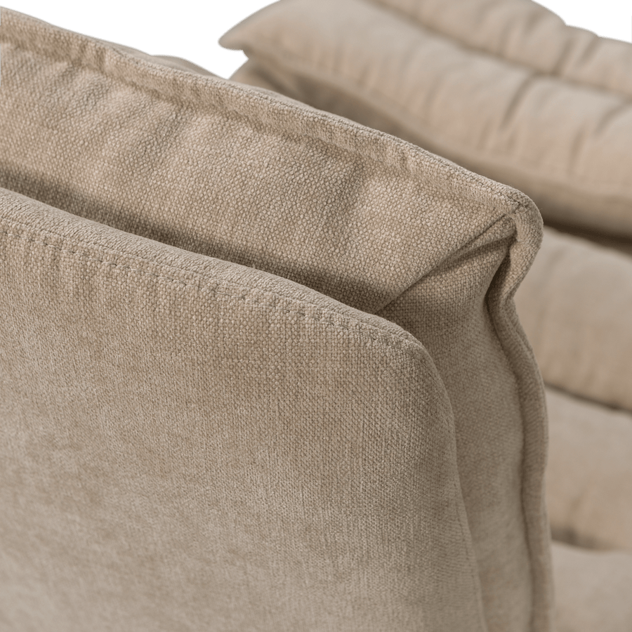 KUBE DRAAIFAUTEUIL MET HOCKER NATUREL