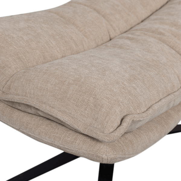 KUBE DRAAIFAUTEUIL MET HOCKER NATUREL