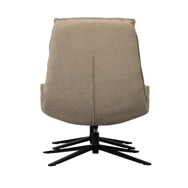 KUBE DRAAIFAUTEUIL MET HOCKER NATUREL