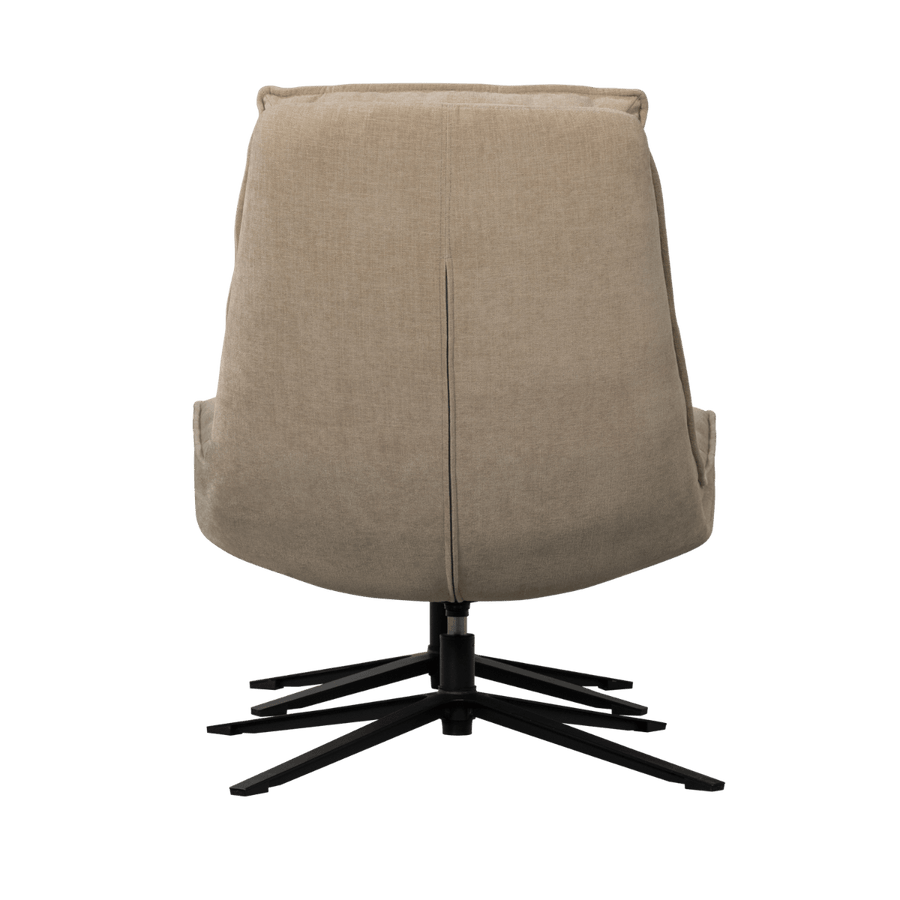 KUBE DRAAIFAUTEUIL MET HOCKER NATUREL