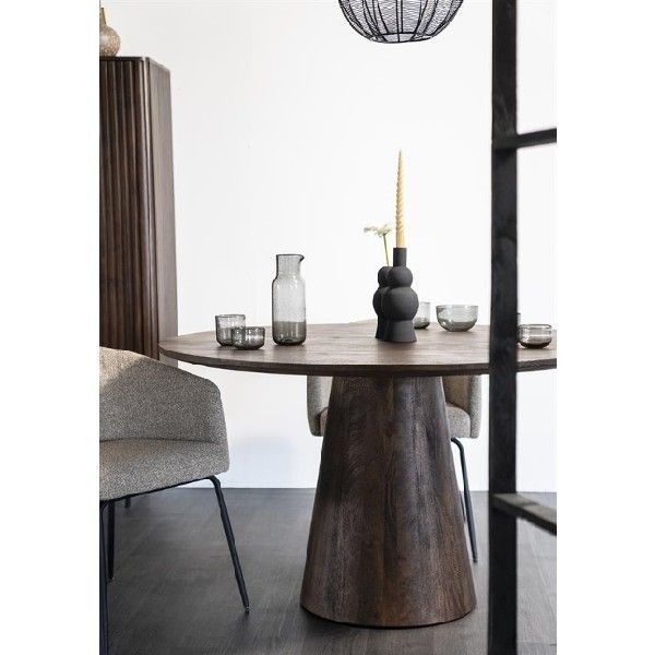 Eettafel Aron rond  130 - bruin