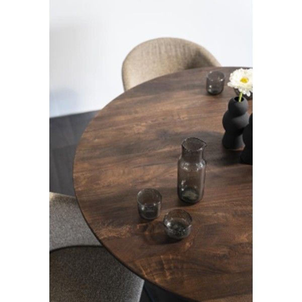 Eettafel Aron rond  130 - bruin