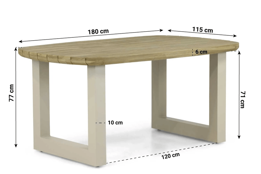 Diningset Santika Nanda/Falcon-Talai 180 cm